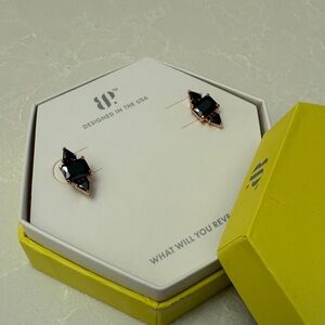 Onyx and Rose Gold Stud Earrings by BP